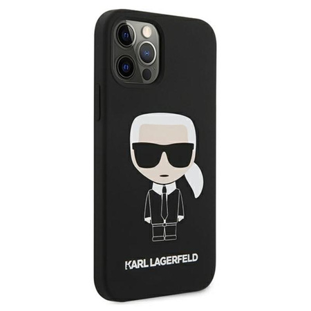 Karl Lagerfeld Fullbody Silicone Iconic - pouzdro pro iPhone 12 / 12 Pro (černé)