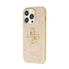 Guess Glitter Script Big 4G - Hülle für iPhone 14 Pro (Gold)