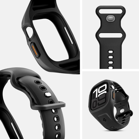 Spigen Liquid Air Pro - Strap with case for Apple Watch 10 46 mm (Matte Black)