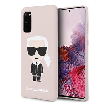Pouzdro Karl Lagerfeld Fullbody Silicone Iconic - Samsung Galaxy S20 (světle růžové)