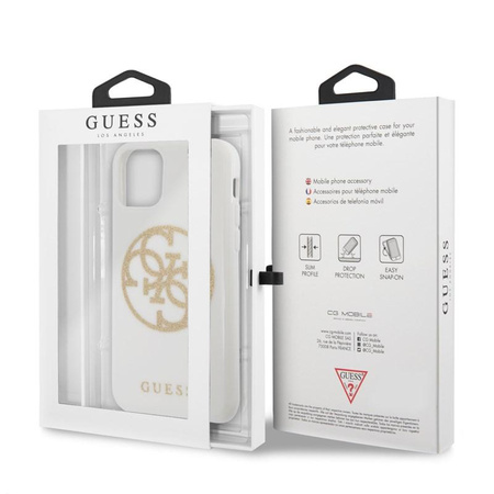 Guess Circle Glitter 4G - iPhone 11 Tasche (weiß)