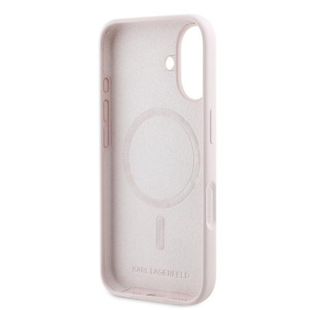 Karl Lagerfeld Silikonové pouzdro MagSafe - iPhone 16 Plus (růžové)