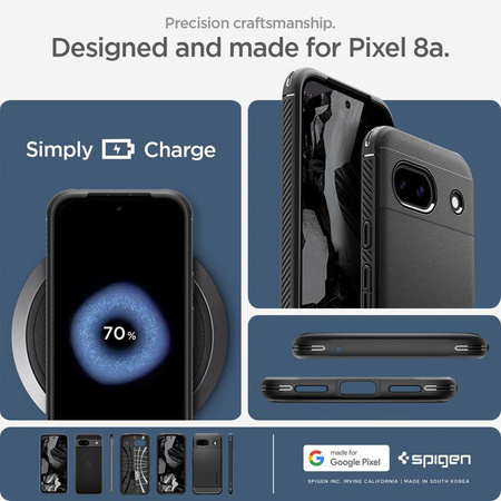Spigen Rugged Armor - Case for Google Pixel 8A (Black)