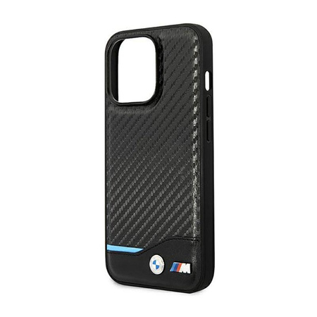 BMW Leather Carbon Blue Line - iPhone 14 Pro Case (Black)