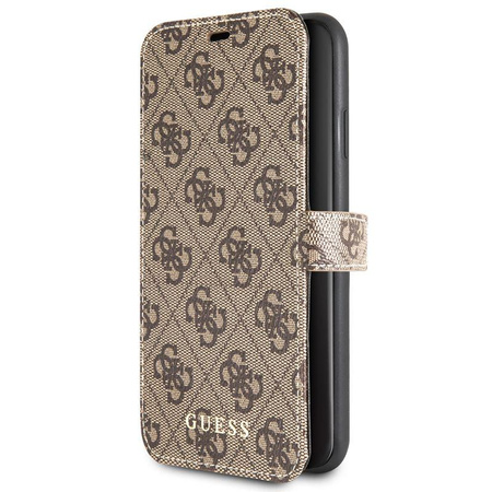 Guess Booktype 4G Charms Collection - Coque pour iPhone 11 Pro Max avec porte-cartes (marron)