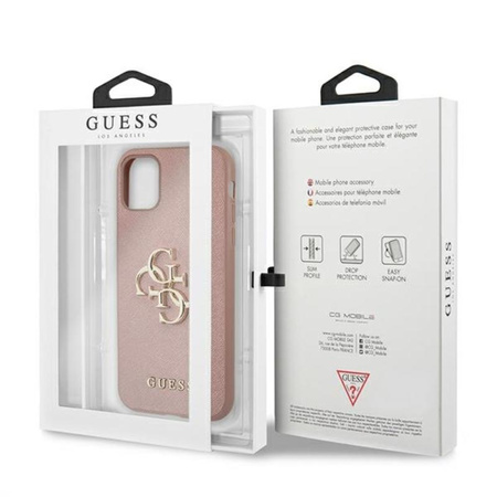 Guess Saffiano 4G Big Metal Logo - iPhone 11 Case (pink)