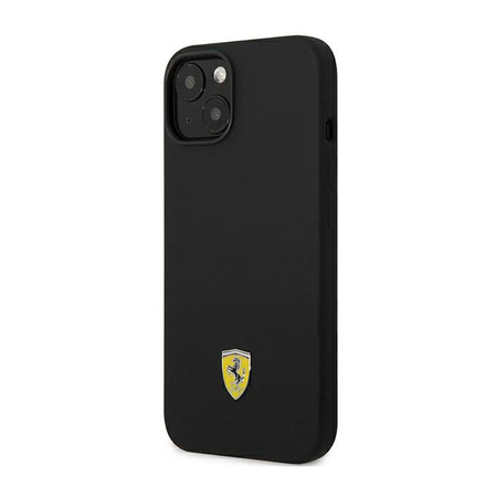 Ferrari Silicone Metal Logo - Hülle für iPhone 14 Plus (Schwarz)