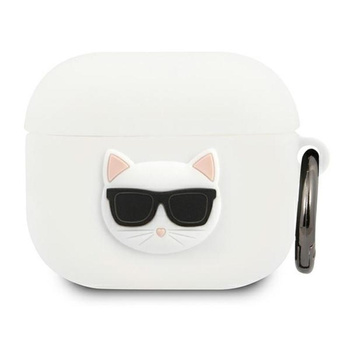 Karl Lagerfeld Choupette 3D - Pouzdro na Apple Airpods 3 (bílé)