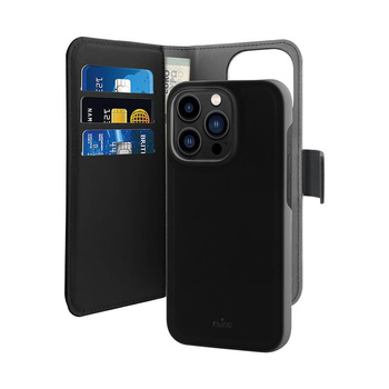 Étui 2-en-1 pour iPhone 14 Pro Max (noir) - Portefeuille détachable PURO