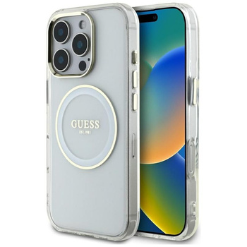 Guess IML Metal Colored Circle Classic Logo MagSafe - Case for iPhone 16 Pro Max (white)