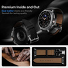 Spigen Enzo - Armband aus echtem Leder für Samsung Galaxy Watch 8 / 8 Classic 40 / 44 / 46 mm (Schwarz)