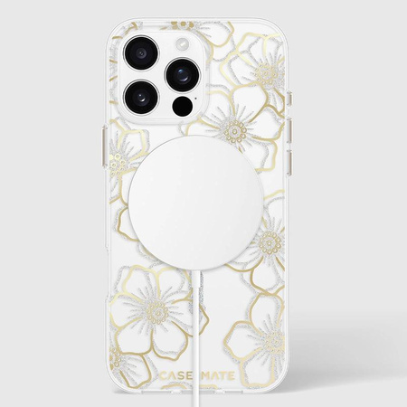 Case-Mate Floral Gems MagSafe - iPhone 16 Pro Max tok (arany)