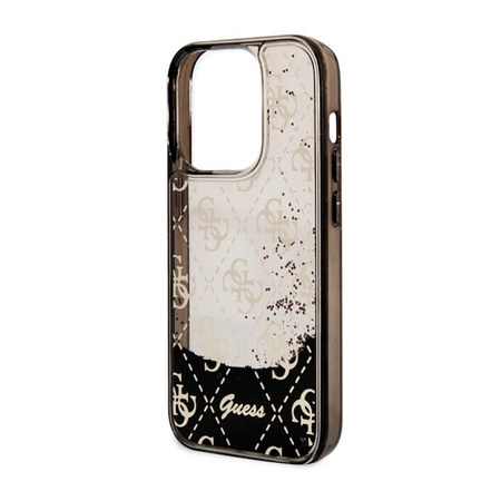 Guess Liquid Glitter Transculent 4G - Coque iPhone 14 Pro (Noir)
