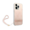 Guess 4G Print Cord - Etui avec dragonne iPhone 14 Pro (rose)