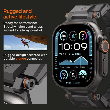 Spigen DuraPro Armor – Řemínek pro Apple Watch 44/45/46/49 mm (Černá edice)
