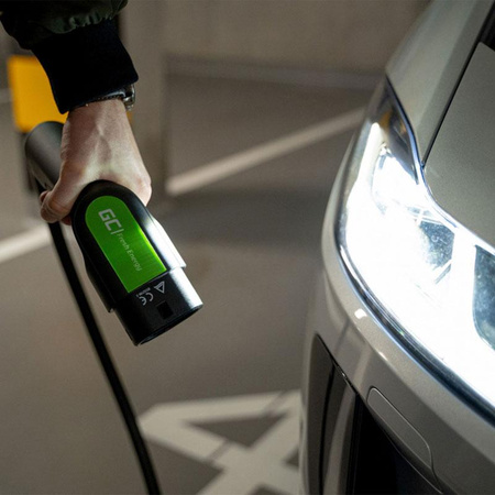 Green Cell - Kabel GC EV Type 2 11kW 5m do ładowania Tesla Model 3 / S / X, Leaf, ZOE, i3, ID.3, I-Pace, E-Tron, Kona, Ioniq