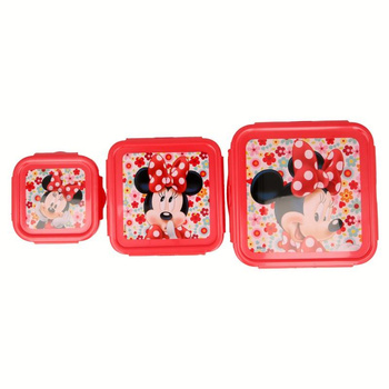 Minnie Mouse - Set de trois récipients alimentaires hermétiques (1400 ml, 730 ml, 290 ml)
