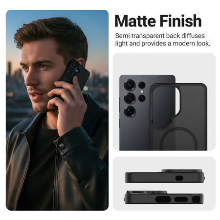 Crong Hybrid Matte Magnetic - MagSafe Case Samsung Galaxy S26 Ultra (Black)