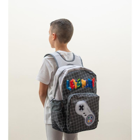 Gameration - Sac à dos scolaire rétro (gris)