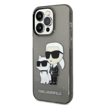Karl Lagerfeld IML Glitter NFT Karl & Choupette - iPhone 14 Pro tok (fekete)