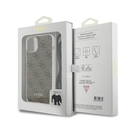 Guess Crossbody Cord 4G Print - iPhone 15 Tasche (braun)