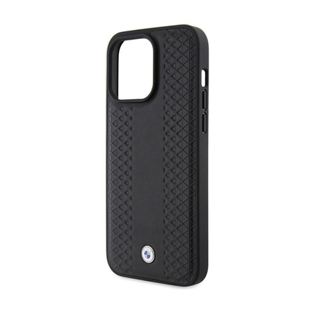 BMW Leather Diamond Pattern - Hülle für iPhone 15 Pro Max (Schwarz)