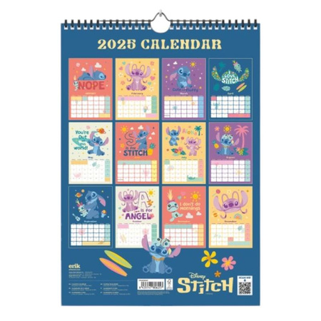 Disney Stitch - nástěnný kalendář A3 2025 (30 x 42 cm)
