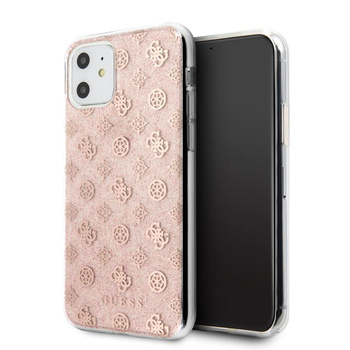 Guess 4G Peony Solid Glitter - pouzdro pro iPhone 11 (růžové)