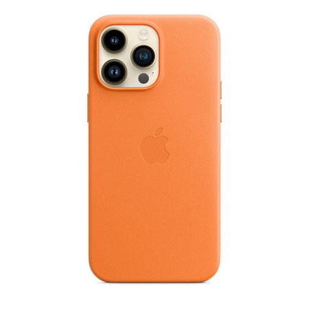 Apple Ledertasche - Ledertasche mit MagSafe für iPhone 14 Pro Max (Orange)