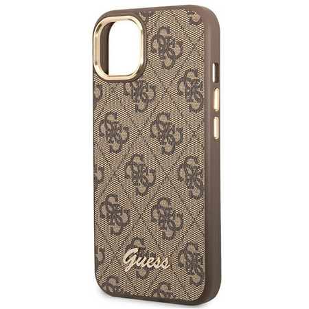 Guess 4G Metal Camera Outline Etui - Etui für iPhone 14 Plus (Braun)