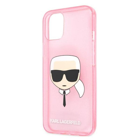 Karl Lagerfeld Karl’s Head Glitter - Case for iPhone 13 Mini (Pink)