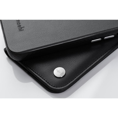 Moshi Overture - 3-in-1 flip case for iPhone 13 mini (anti-bacterial NanoShield™) (Jet Black)