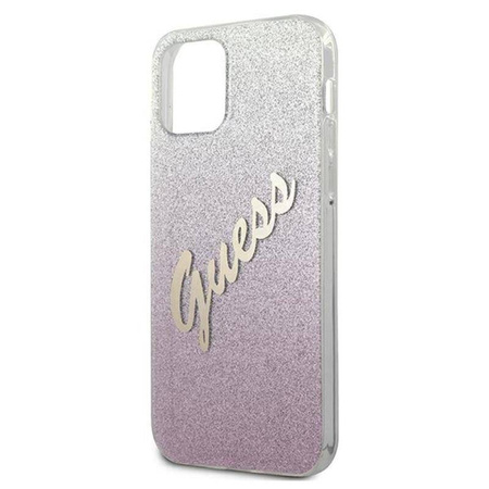 Guess Glitter Gradient Script - Case for iPhone 12 mini (Pink)