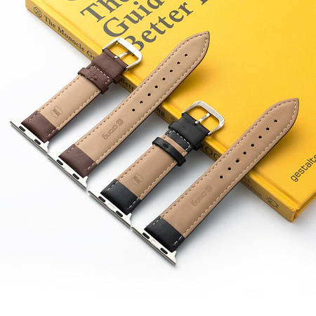 Crong Noble Band - Řemínek z přírodní kůže pro Apple Watch 38/40/41/42 mm (Mokka)