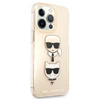 Karl Lagerfeld Glitter Karl & Choupette Head - iPhone 13 Pro Max tok (arany)