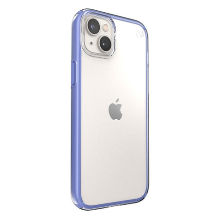 Speck Presidio Perfect-Clear mit Impact Geometry - Hülle für iPhone 15 Plus / 14 Plus mit MICROBAN-Beschichtung (Clear / Grounded Purple)