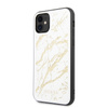 Guess Marble Glass Gold Glitter - Coque iPhone 11 (blanc)