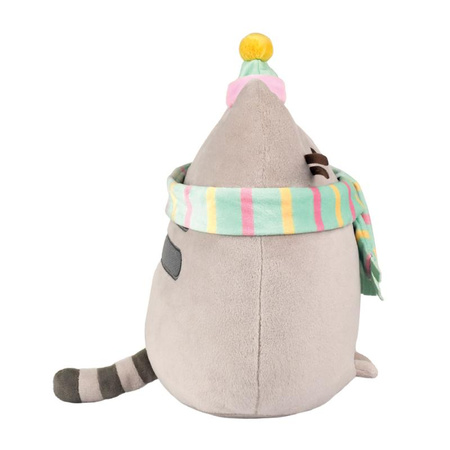 PUSHEEN CAT MASCOT mit Schal und Mütze, Plüschkatze, Plüsch, 24 cm