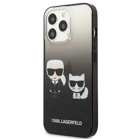 Karl Lagerfeld Gradient Ikonik Karl & Choupette - iPhone 13 Pro Case (black)