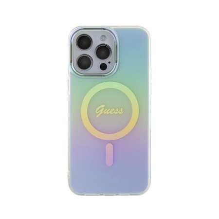Guess IML Iridescent MagSafe - Hülle für iPhone 15 Pro (türkis)