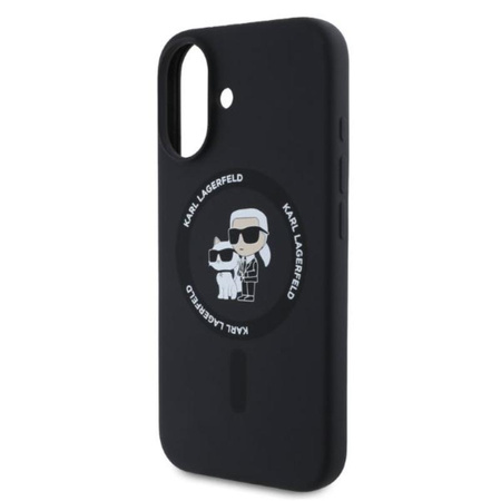 Karl Lagerfeld szilikon Karl & Choupette Ring MagSafe - iPhone 16 tok (fekete)