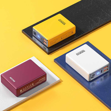 WEKOME WP-27 Tint Series - Power bank 10000 mAh szupergyors töltés USB-C PD 20W + 2x USB-A QC3.0 22.5W (piros)