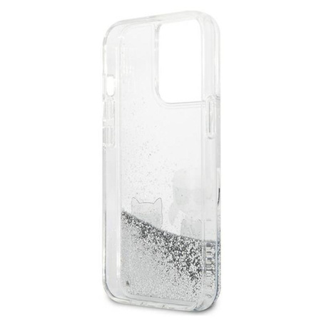 Karl Lagerfeld Liquid Glitter Karl & Choupette - iPhone 13 Pro Tasche (silber)