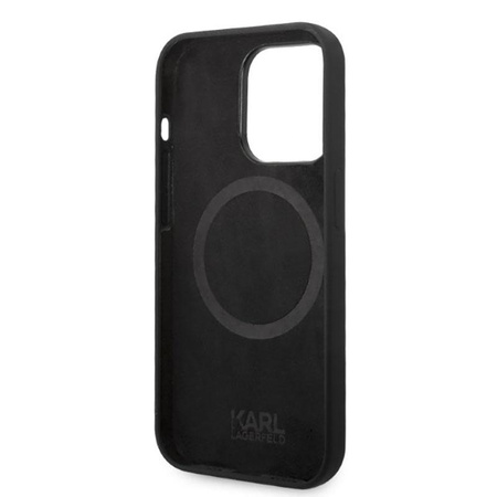Karl Lagerfeld Silikonové pouzdro NFT Ikonik MagSafe - iPhone 14 Pro (černé)