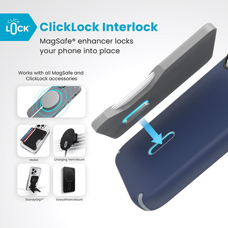 Speck Presidio2 Pro ClickLock & MagSafe - iPhone 16 Pro Case (Coastal Blue / Dust Gray / White)