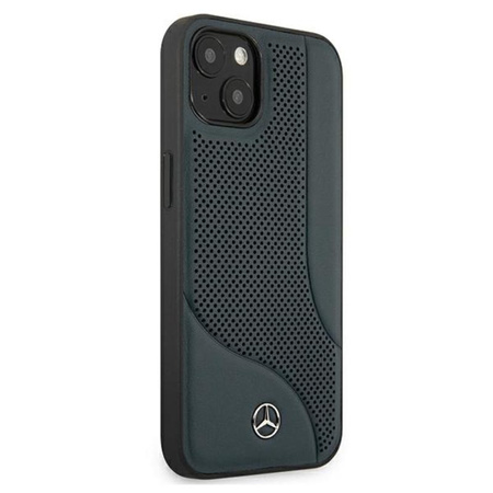 Mercedes Leather Perforated Area - iPhone 13 mini case (navy blue)