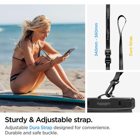 Spigen A601 Universal Waterproof Case - Étui pour smartphones jusqu'à 6,9" (Noir)