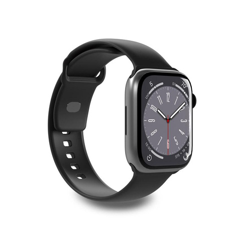 PURO ICON - Elasztikus szíj Apple Watch 38/40/41/42 mm-es órához (S/M és M/L) (fekete)