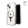 Speck Presidio Perfect-Clear Grip ClickLock & MagSafe - Hülle für iPhone 16e / iPhone 15 / iPhone 14 / iPhone 13 (Transparent / Chrom-Finish / Serene Silver)