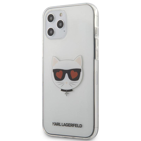 Karl Lagerfeld Choupette fej szív - iPhone 12 Pro Max tok (átlátszó)